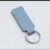 laser-engraved-leather-keyholder-rectangular-shape-light-blue Light Blue leather key fob with a silver split ring