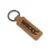 laser-engraved-leather-rectangular-keyholder-coffee-brown Coffee Brown leather keyring with a silver metal ring and printed logo