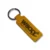 laser-engraved-leather-rectangular-keyholder-yellow Yellow leather keyring with a metal ring and printed logo and website address