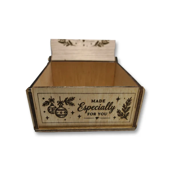 Personalised Wooden Christmas Gift Box Engraved Santa Keepsake Made in UK