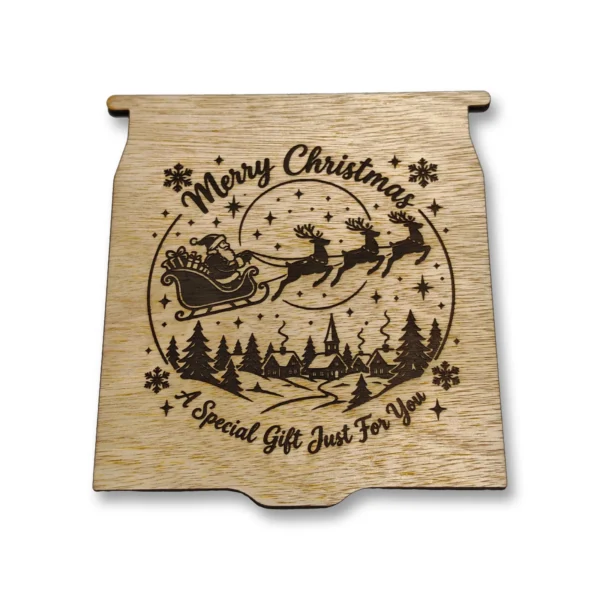 Personalised Wooden Christmas Gift Box Engraved Santa Keepsake Made in UK